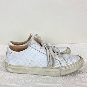 Greats White Leather Lace Up Tennis Shoes Sneakers Made in Italy